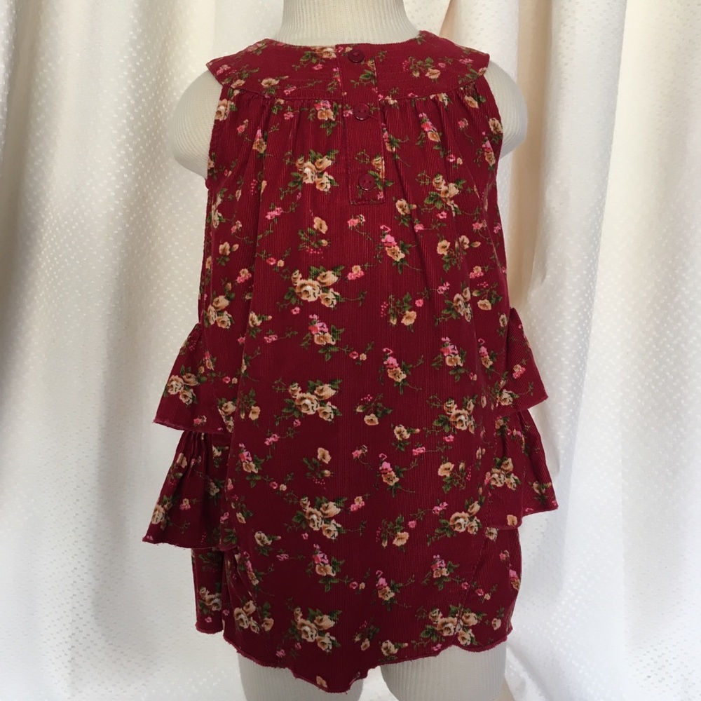 Girls floral red dress